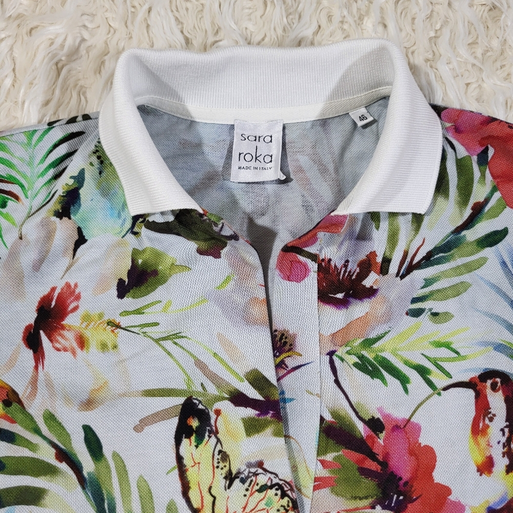 Sara Roka Floral Polli Mini Polo Dress Size 46 - Picture 3 of 16